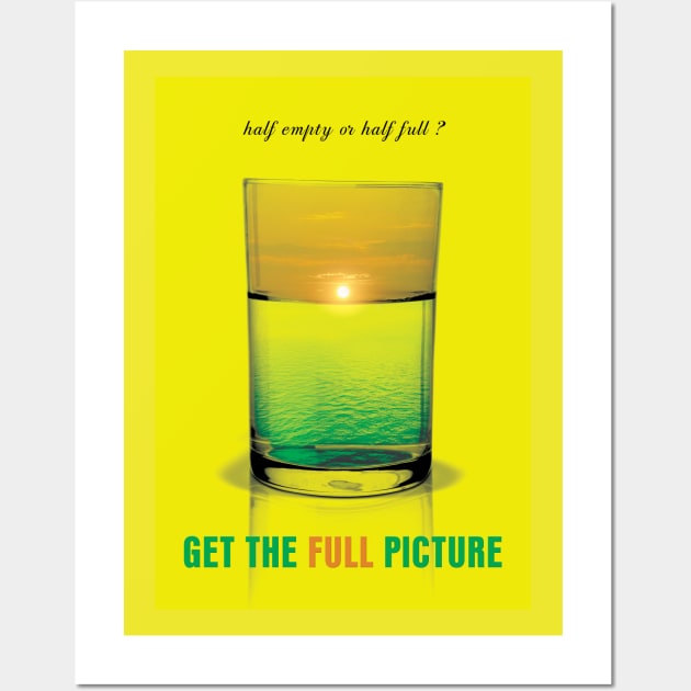 Half Full Half Empty Surrel Illustration Optimistic Wall Art by Inogitna Designs